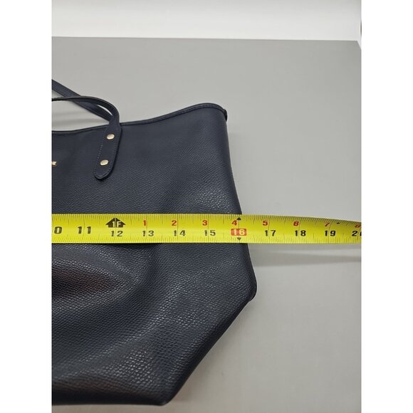 COACH Dark Blue  Leather Tote Bag Large Handled - Picture 10 of 10